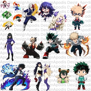 Paquete de anime SVG, HeroAcademia, SVG japonés, Growforge, paquete de anime PNG, paquete de vectores de anime, archivos digitales