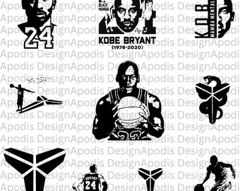 Paquete Kobe Bryant SVG - PNG Descarga instantánea cricut silueta plancha sobre prensa de calor