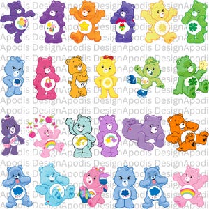Pacchetto SVG Care Bears, Care Bears Png, File Clipart, Care Bear, Svg per Cricut, Download immediato, File digitali