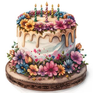 10 fichiers JPG aquarelle haute résolution, journal indésirable, scrapbooking, fabrication de cartes d'anniversaire, téléchargement numérique, ensemble de cliparts d'anniversaire