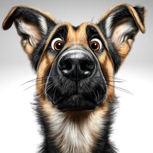 Quirky Dog Clip Art, Funny Dog Images, Dog Clipart, Watercolor Clipart, Crafts, High Quality PNG, Transparent Background, German Shepherd
