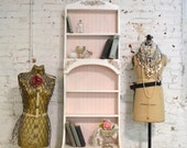 RESERVE LISTING Painted Cottage Chic Shabby Handmade Bookcase Display Cabinet BC13P
