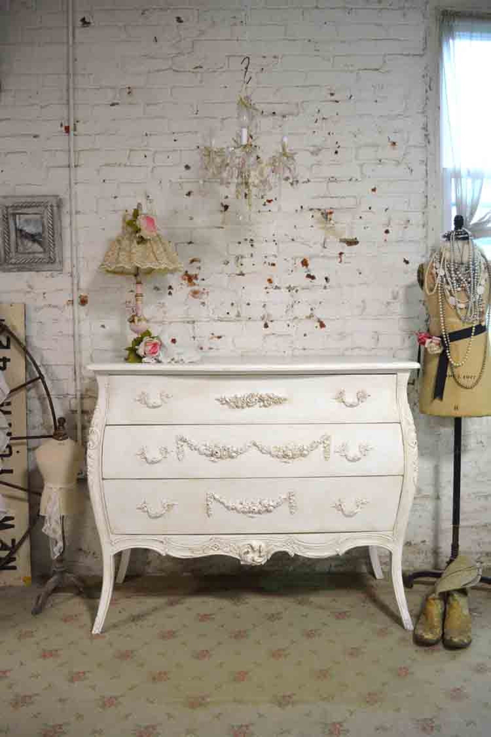 Bombay Dresser Painted Cottage Chic Shabby Romantic French Etsy
