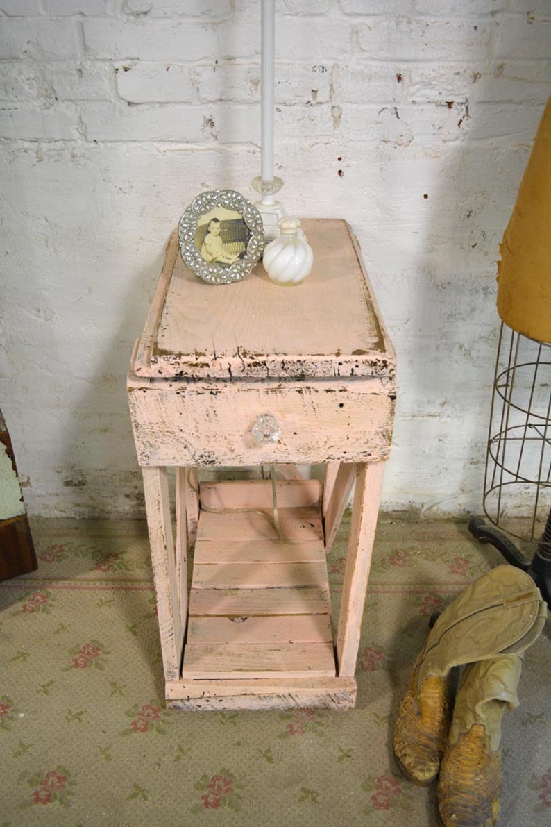 Painted Cottage Chic Shabby Romantic French Night Table NT881