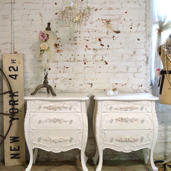 Painted Cottage Chic Shabby Romantic French Bombay Night Table