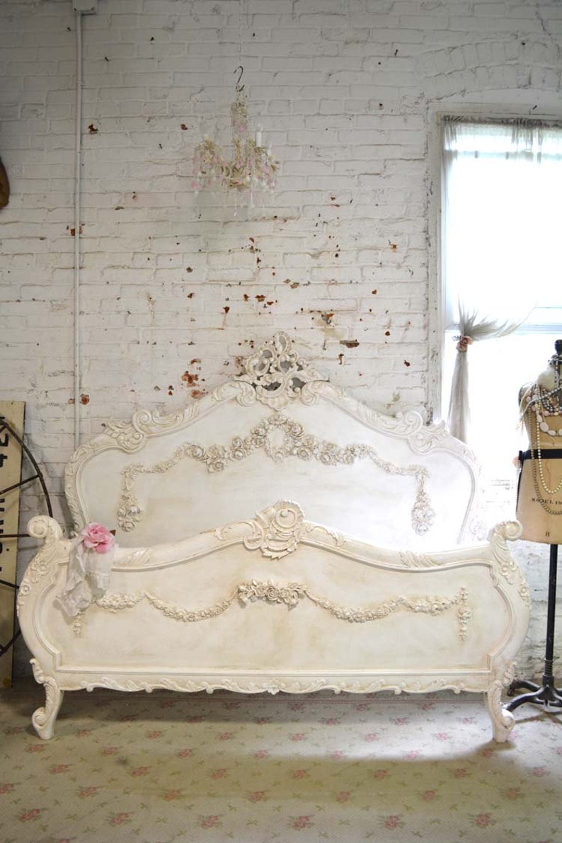 Painted Cottage Shabby Chic French Romantic Bed Queen / King Etsy