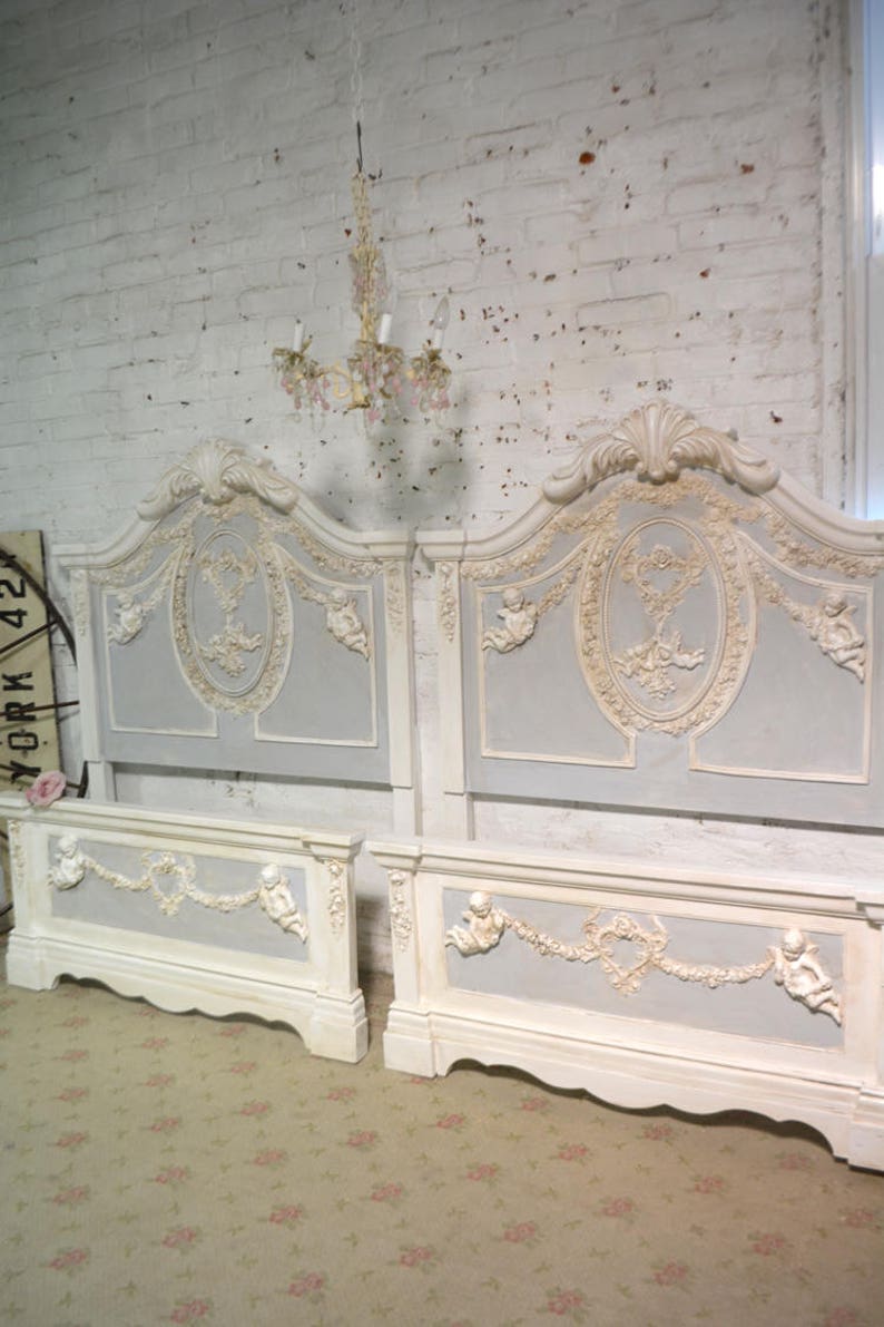 Painted Cottage Shabby Romantic Princess Cherub Angel Twin  Double Full Bed Queen  King BD819