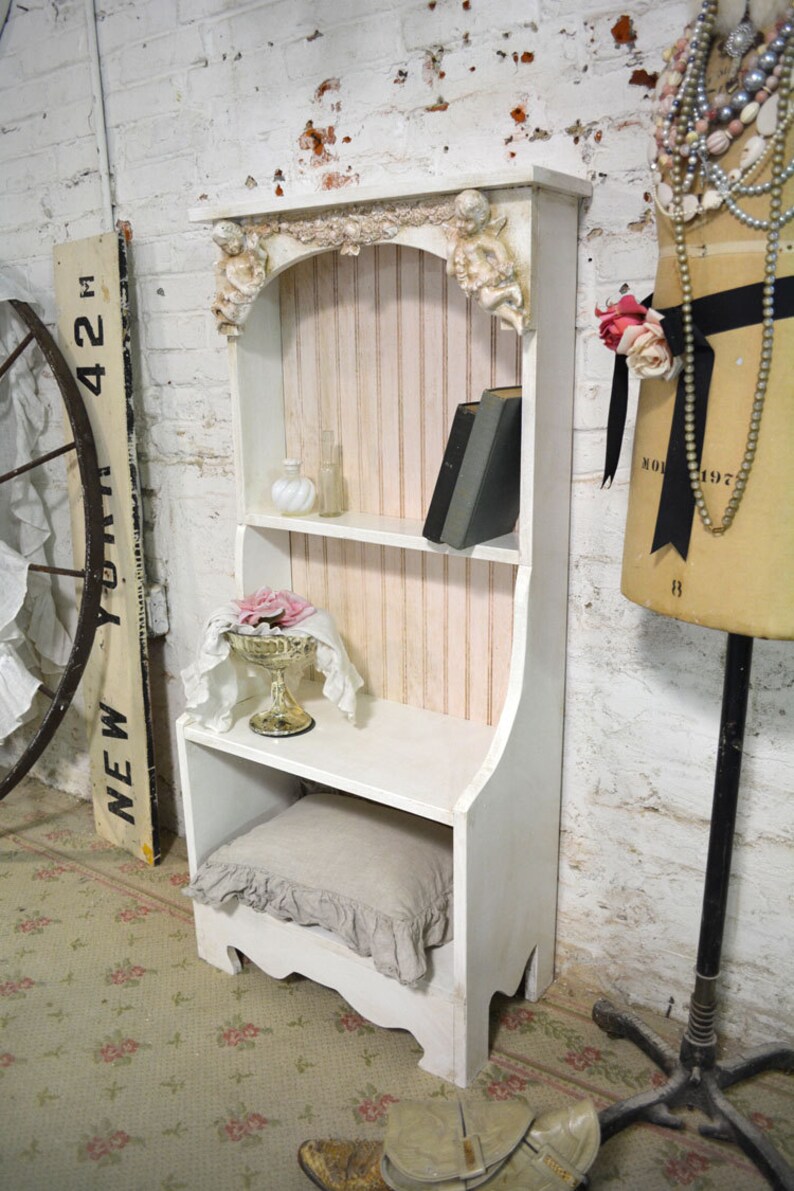 Painted Cottage Chic Shabby White Handmade Bookcase / Display Etsy