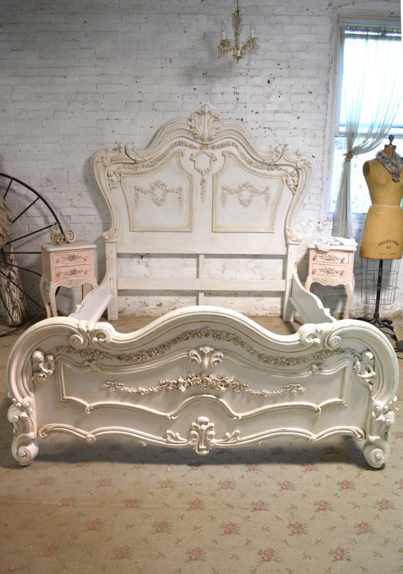 Painted Cottage Shabby Chic Romantic Angel Queen / King Bed Etsy