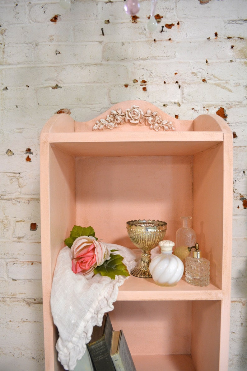 Painted Cottage Chic Shabby Pink Handmade Bookcase / Display Etsy
