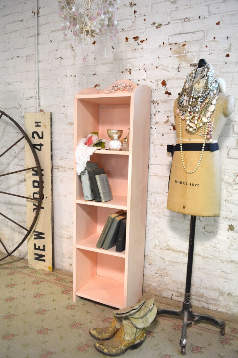 Painted Cottage Chic Shabby Pink Handmade Bookcase / Display Etsy
