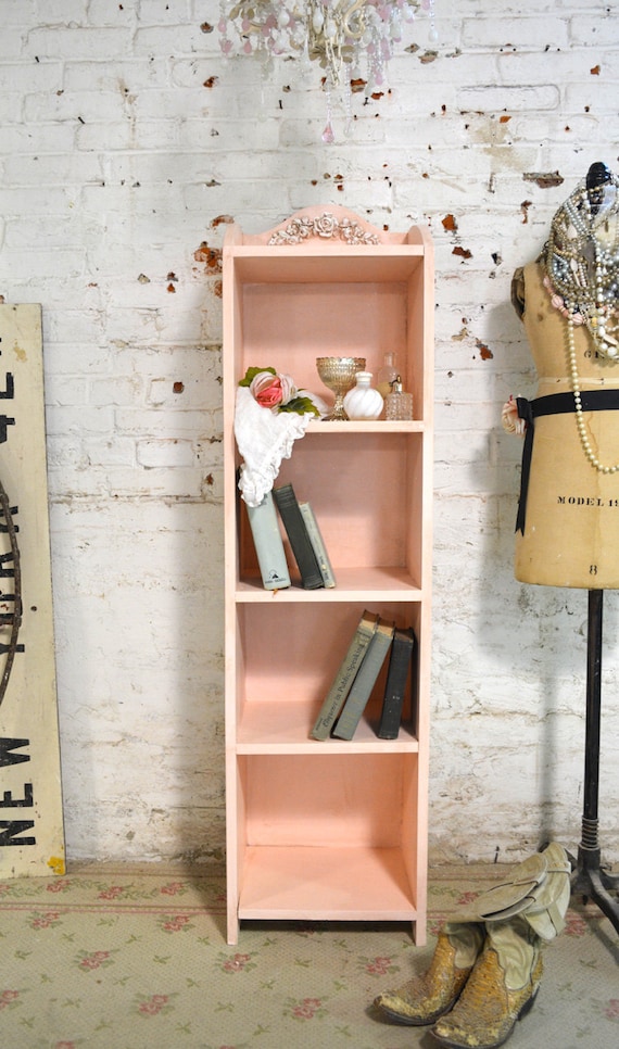 Painted Cottage Chic Shabby Pink Handmade Bookcase / Display Etsy