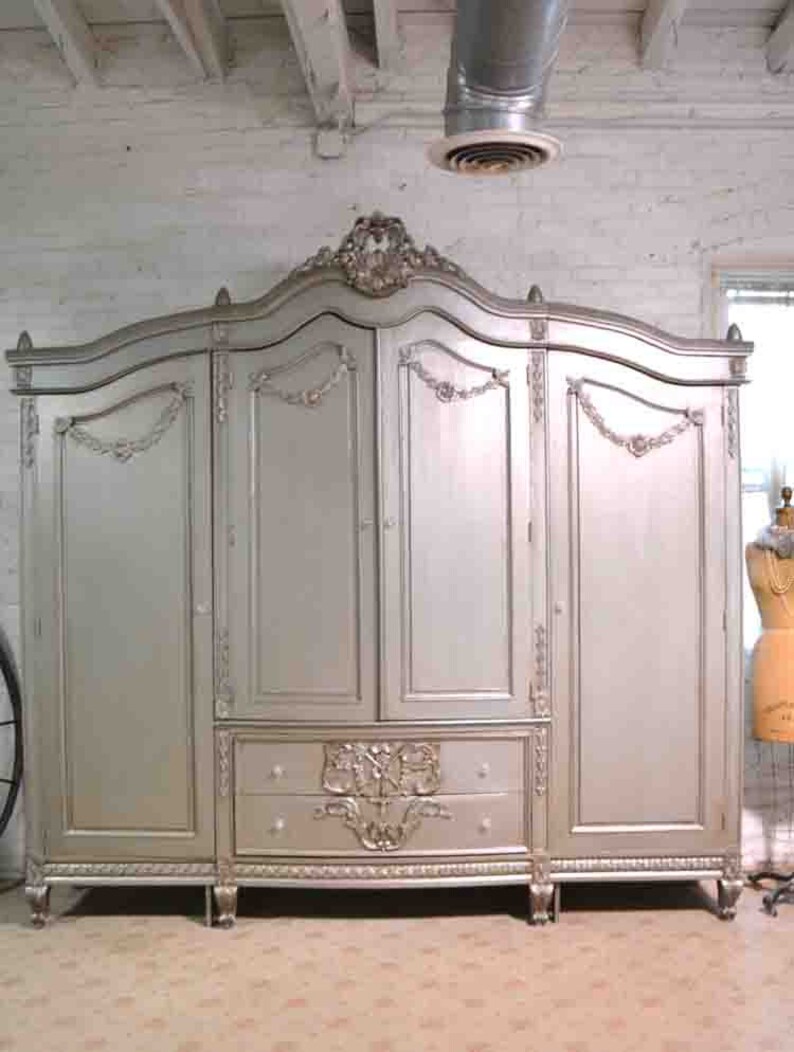 French Armoire Painted Cottage Chic Shabby French Romantic Etsy