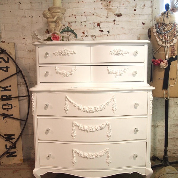 Painted Cottage Chic Shabby French Dresser CH796