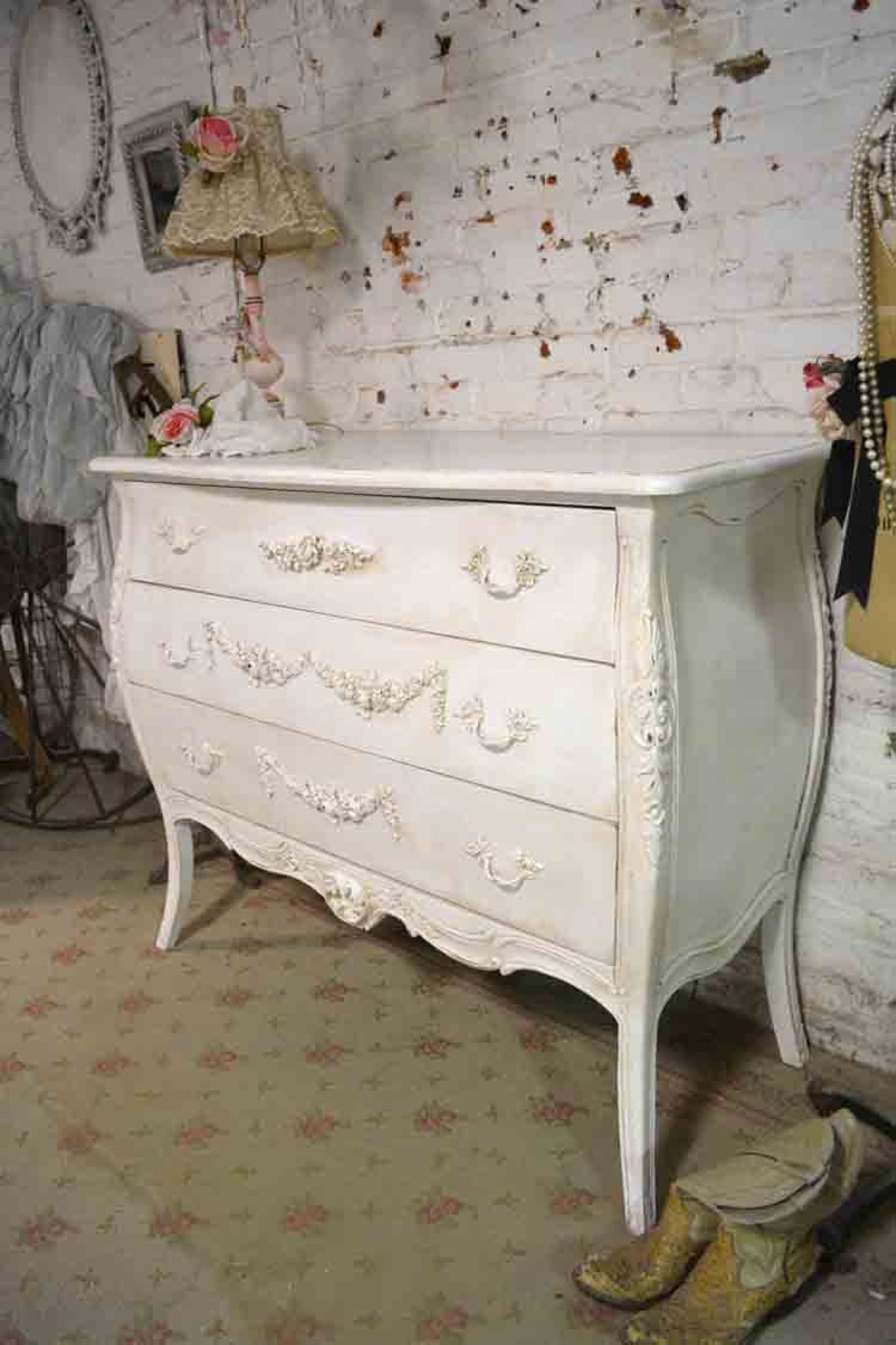 Bombay Dresser Painted Cottage Chic Shabby Romantic French Etsy