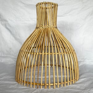 Handwoven Rattan Bell Pendant Lampshade
