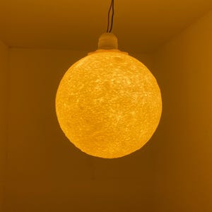 Moon Lamp 3D-Printed - 20 cm Diameter - Hanging Lamp with E27 Socket