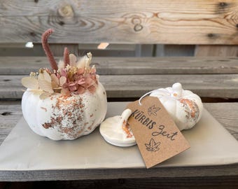 Autumn Decoration Set - Handmade Pumpkins with Dried Flowers | Pumpkin Time | Autumn Table Decoration