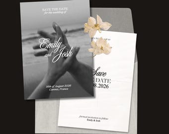Elegant Save the Date Wedding Template: Minimalistic Old Money style Wedding Invitation (Digital Download)