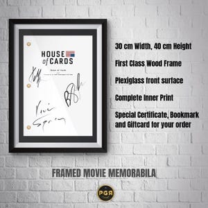 House Of Cards / Copia de guión firmado Compre guiones de películas y TV en línea - Guiones ENMARCADOS de alta calidad a la venta