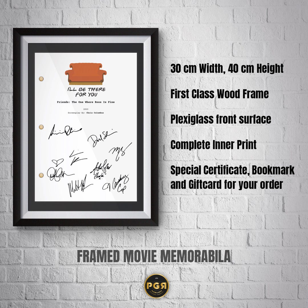Friends the One Where Ross is Fine | Copy Signed Script Buy Movie & TV ...