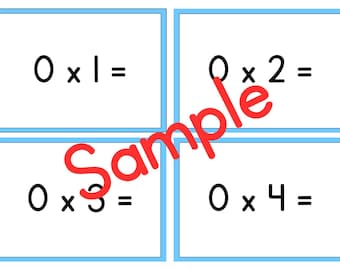 Multiplication Flash Cards – Printable Times Tables – Kids Math Worksheets Instant Download