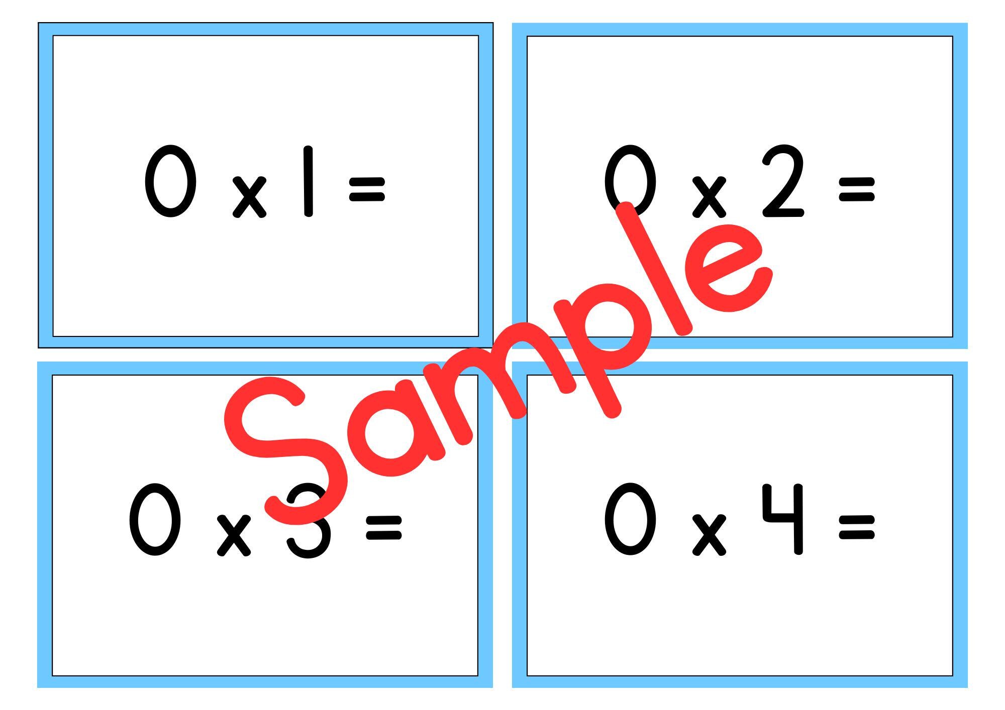 Flash Card For Rvn Multiplication Flash Cards – Printable Times Tables – Kids Math ...