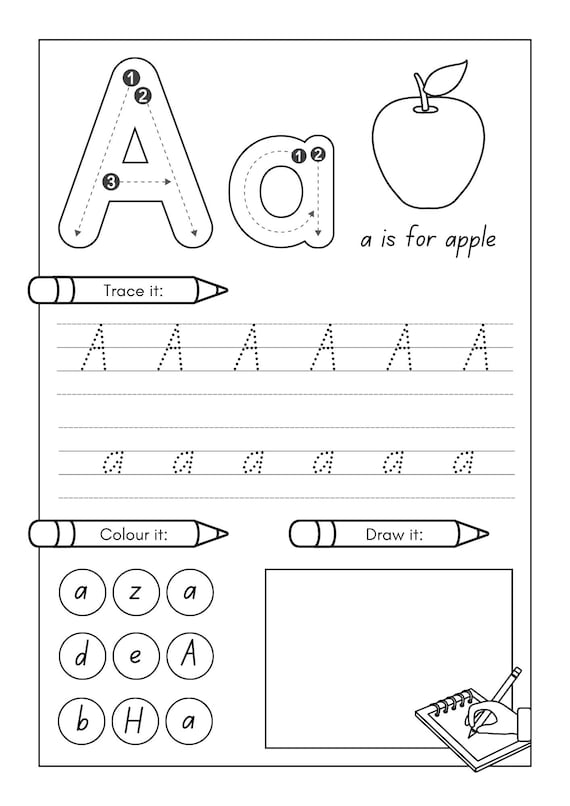 26 ABC Phonics Tracing Cards: Preschool Printable Worksheets (PDF)