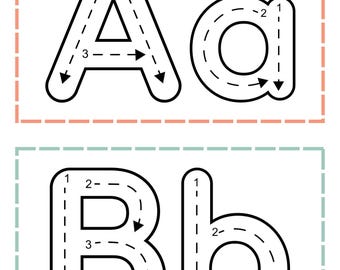 Alphabet Tracing Cards: Preschool ABC Flashcards (A4 PDF)