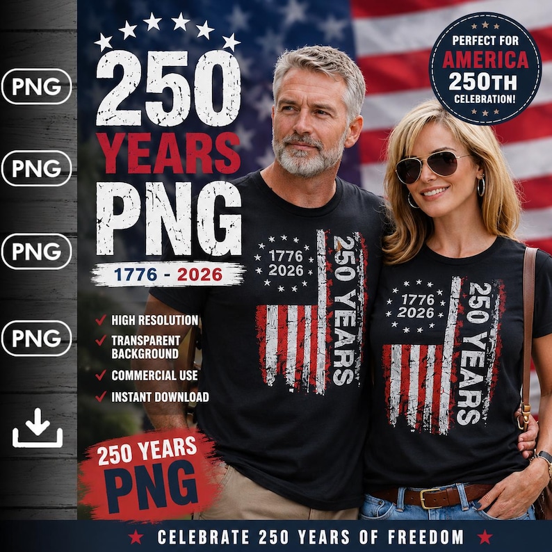 Camiseta con la bandera estadounidense 1776–2026 png, 250 años de libertad en EE. UU., 250 aniversario patriótico de EE. UU., 250 aniversario de Estados Unidos, bandera vintage del 4 de julio png imagen 11