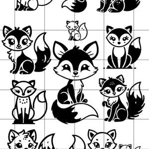 Ensemble de renards mignons SVG et PNG