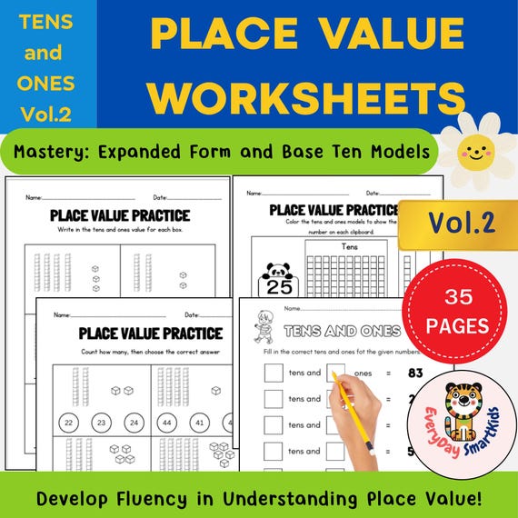 Place Value Worksheets: Tens, Ones, Expanded Form (PDF Digital