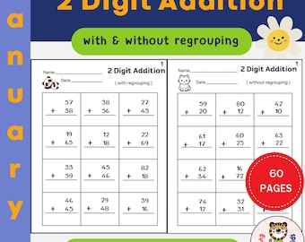 2-Digit Addition Worksheets: Grades 1-3 Math Practice (Printable PDF)