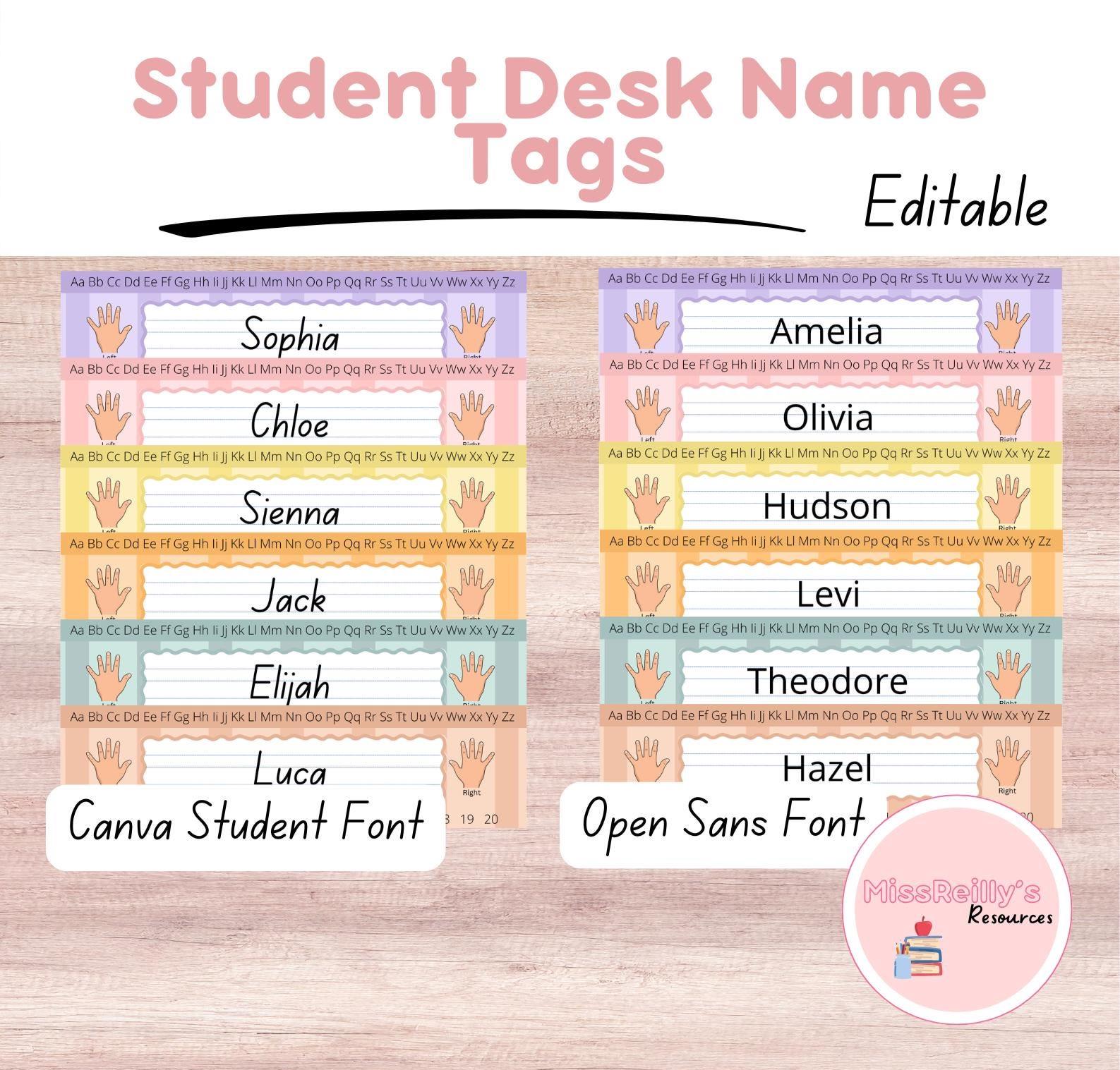 Student Desk Name Tags | Pastel Waves | Editable | Classroom ...