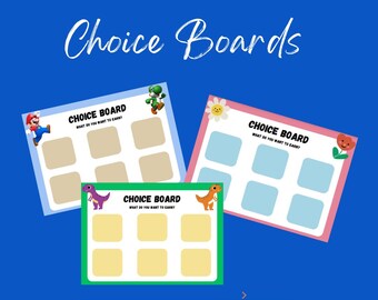 Choice Board Pack: Visual Behavior Support, ABA Materials (Digital Download)