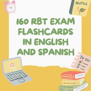 RBT Printable Exam Flashcards (English & Spanish), Behavior Tech Certification, RBT Exam Prep, RBT Cert, Aba Exam Flashcards, Rbt repaso