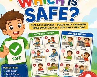 Which Is Safe? Safe vs Dangerous | Safety Awareness | ABA | RBT | Special Ed | Learning | Safety Skills | Autism Safety