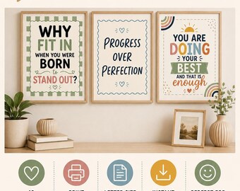 Autism Classroom Posters | Positive Affirmation Wall Art | Neurodiversity Printable | Calm Corner Posters | Special Education | ABA Therapy