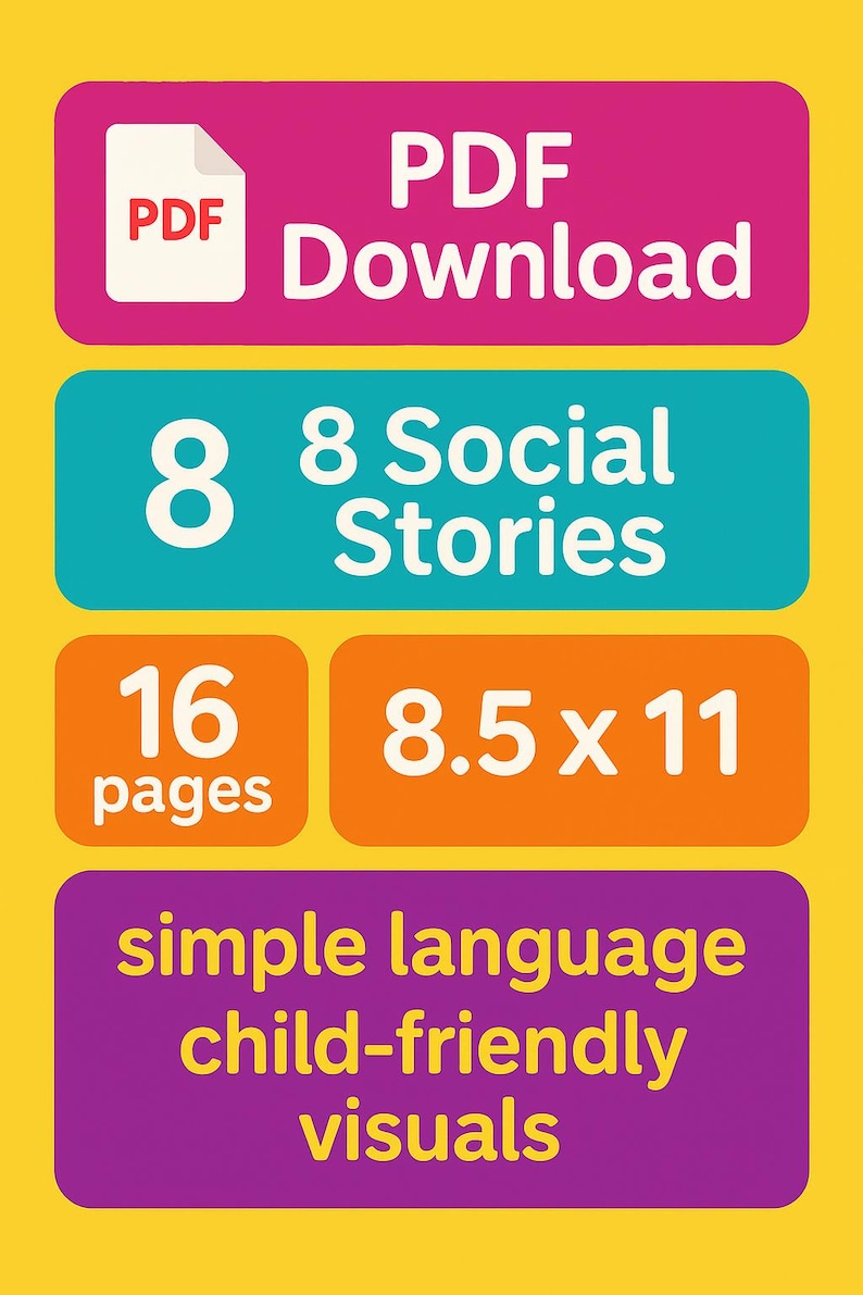 Printable Social Stories for Kids: Autism & ABA Visual Supports (PDF ...