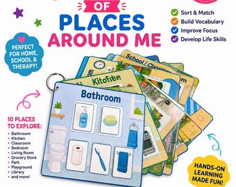 Places Around Me Matching Activity | Laminated Sorting Cards | Autism Resource | Speech Therapy Materials | Fine Motor | Montessori Inspired