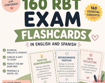 RBT Exam Flashcards: 160 Study Cards, English & Spanish (PDF)