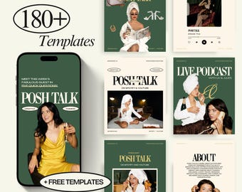 Podcast Instagram Canva Templates | Social Media Kit (Digital Download)