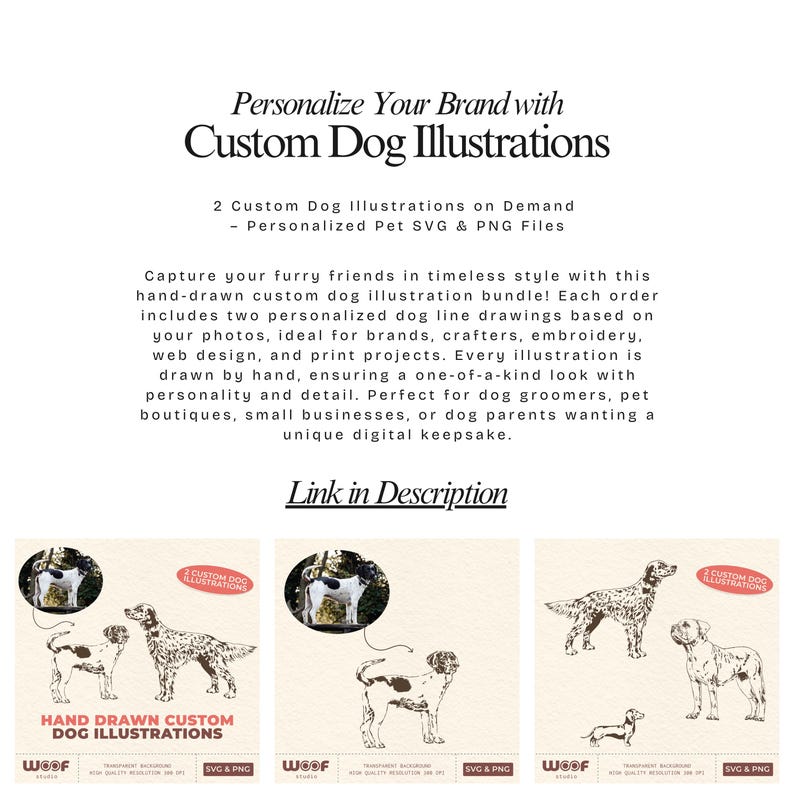 🐾 Your Dogs, Your Logo — Hand-Drawn with Love 🐾
Personalize Your Brand with Custom Dog Illustrations: https://woofstudiodesign.etsy.com/de/listing/4381990430/2-individuell-handgezeichnete-hunde