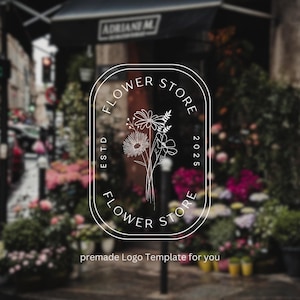 Florist Logo Branding Kit | Floral Studio Logo Design | Premade Botanical Logo Template Interior Design Branding Brand Kit Flower Shop Logo