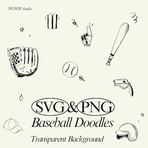 Baseball Doodle SVG PNG Clipart Hand gezeichnet Base Ball Illustrationen, Linie Kunst Grafiken Handwerk Stickerei Cricut Baseball Doodle Basball SVG