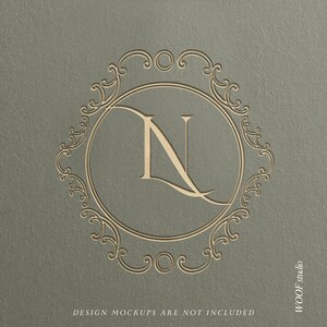 Vintage bröllopsvapen - viktoriansk rammonogrammall Canva-logotyp Anpassade parinitialer Elegant monogrambibliotekspräglingsinbjudningsstämpel