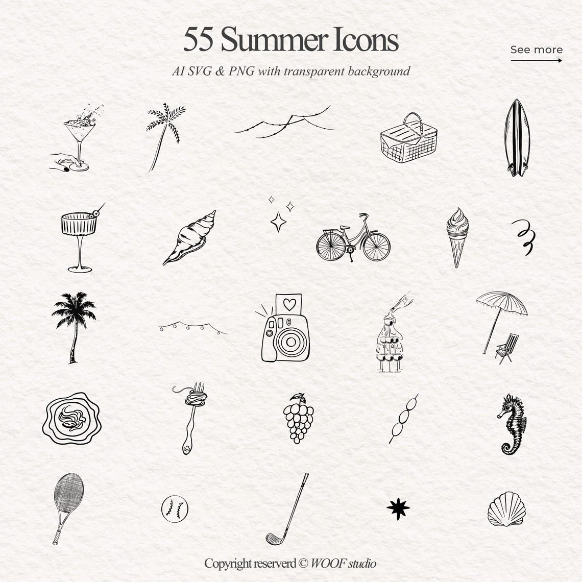 55 Summer Doodles Hand Drawn Line Art Vacation Icons Beach Travel 55-summer-doodles-hand-drawn-line-art-vacation-icons-beach-travel