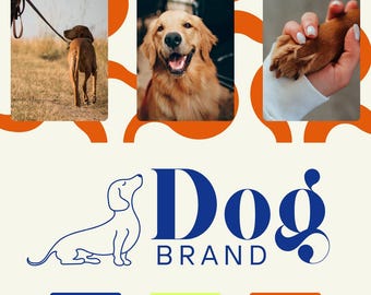 Dog Business Branding Kit: Playful Logo, Color Palette (Canva Digital Download)