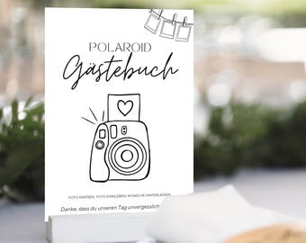 Polaroid Gästebuch Hochzeitsschild als PDF zum Selbstausdrucken digitaler Télécharger | Hochzeit Deko | Photo Gästebuch Schild Hochzeit Schild