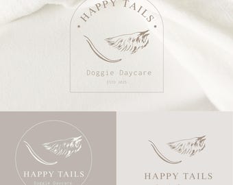 Editable Dog Logo Template: Canva Branding Kit for Pet Business (SVG)